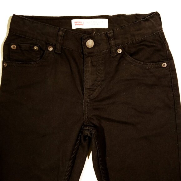 Levi's 502 Regular Taper Fit Jeans/Pants Boys 10 Black 25x25 Adj Waist GUC - Picture 3 of 11